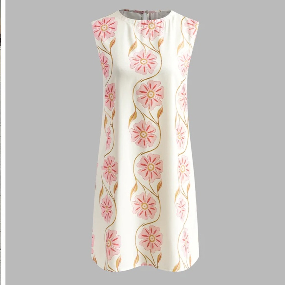 NWT Commense Size S Romantic Print Sleeveless Mini Dress - Picture 3 of 11